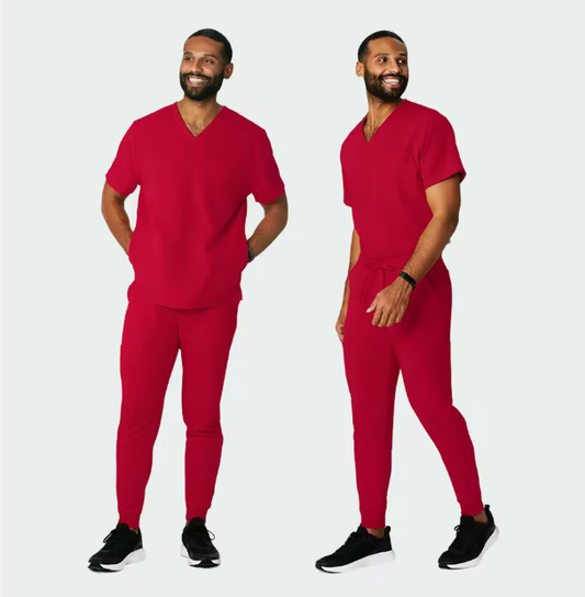 Spandex Polyester Breathable Male Medical Scrubs Sets